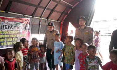 Polri-Kirim-Tim-Pemulihan-Trauma-Korban-Terdampak-Erupsi-Gunung-Lewotobi