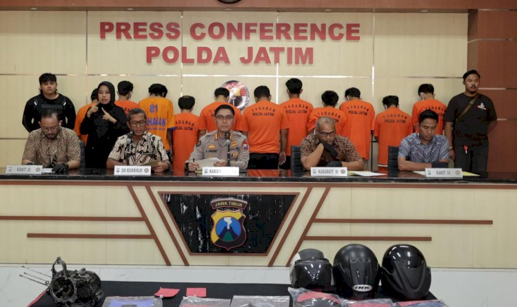 Polda Jatim Ungkap Jaringan Curanmor di 4 Kota Amankan 12 Tersangka