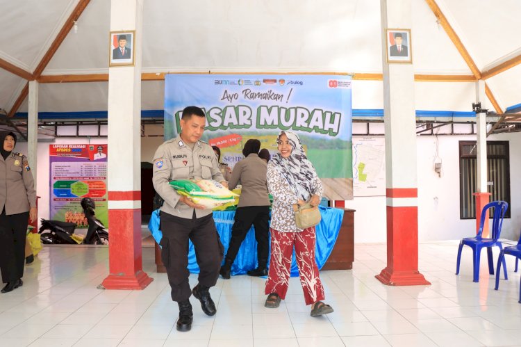 Dukung Stabilitas Harga Pangan Polres Malang Gelar Bazar Murah Warga Sambut Antusias