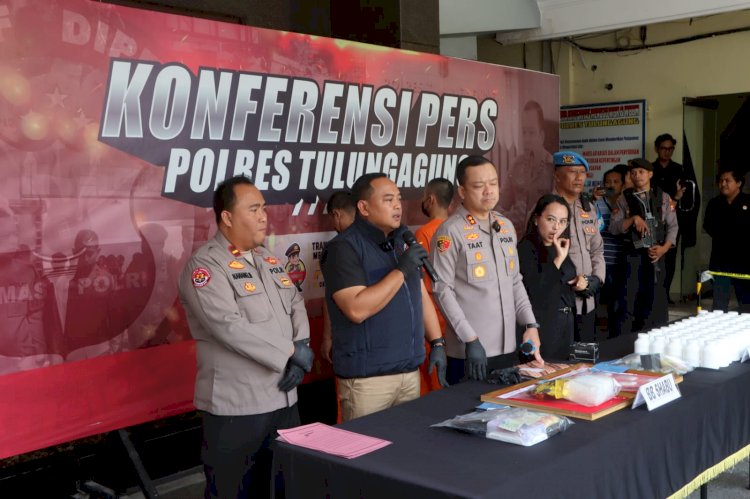Polres Tulungagung Berhasil Amankan Tersangka Pengedar Narkoba Diduga Jaringan Internasional, Sita Sabu 1,2kg