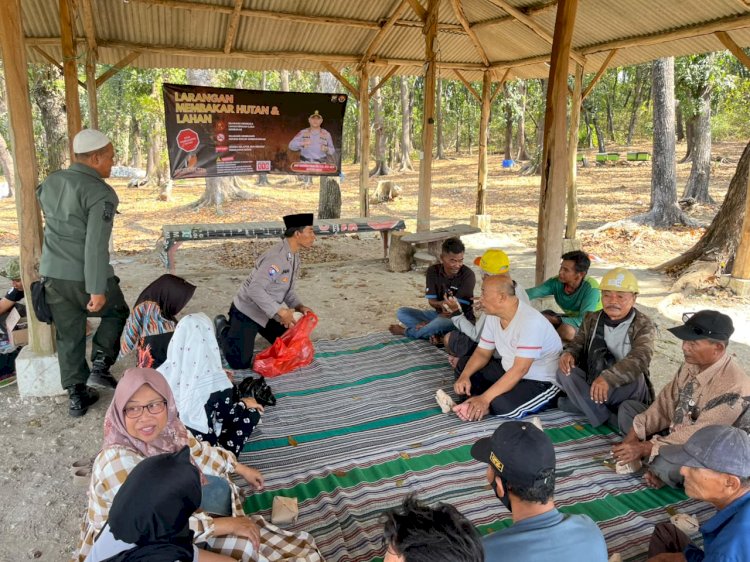 Antisipasi Karhutla, Polres Gresik Gencarkan Sosialisasi di Hutan Panceng